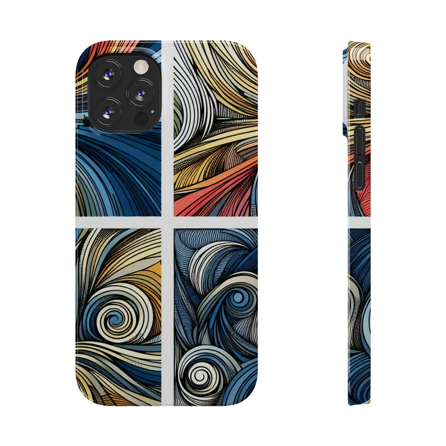 Artistic Slim Phone Cases - Colorful Swirl Design for Creative Souls