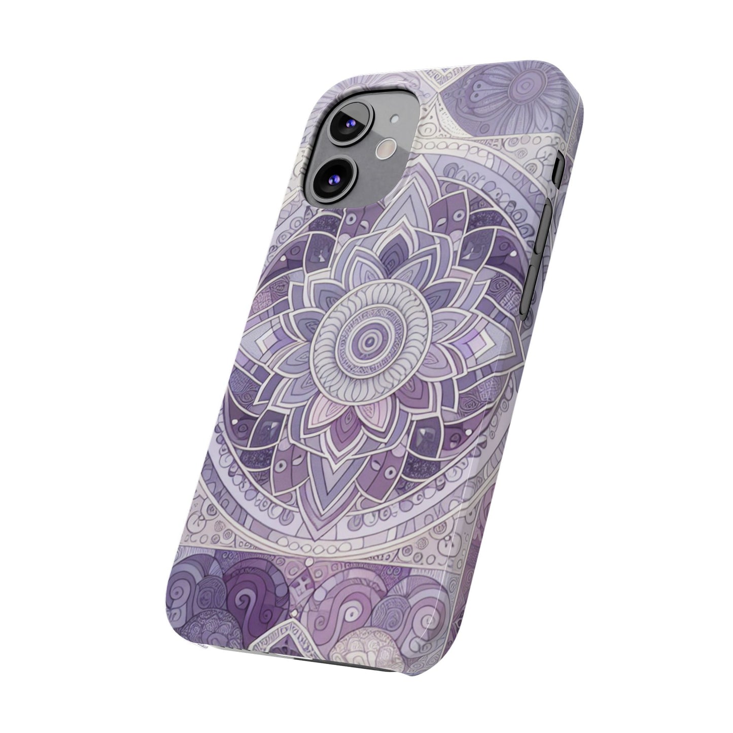 Elegant Mandala Slim Phone Case – Purple Harmony Design