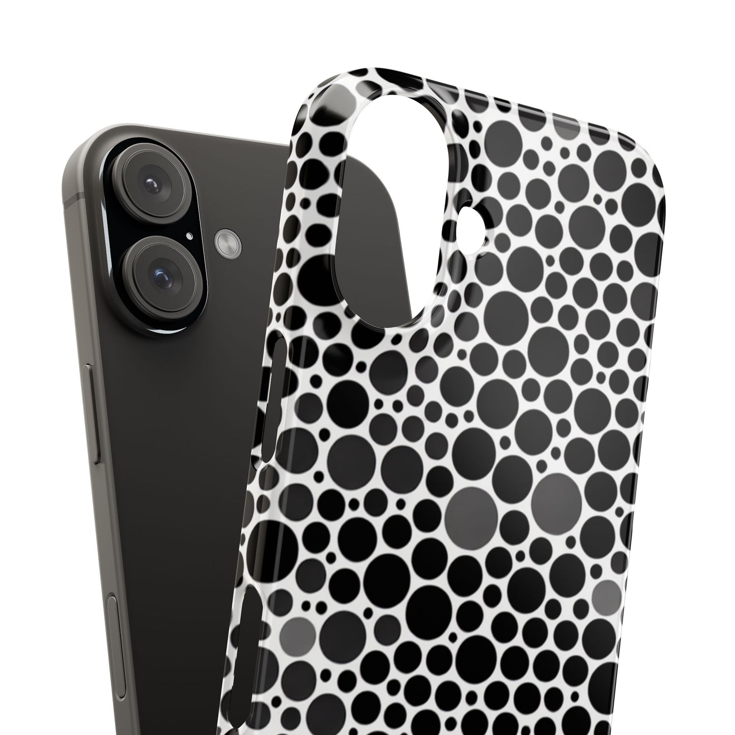 Modern Black Polka Dot Slim Phone Case - Stylish & Protective Cover