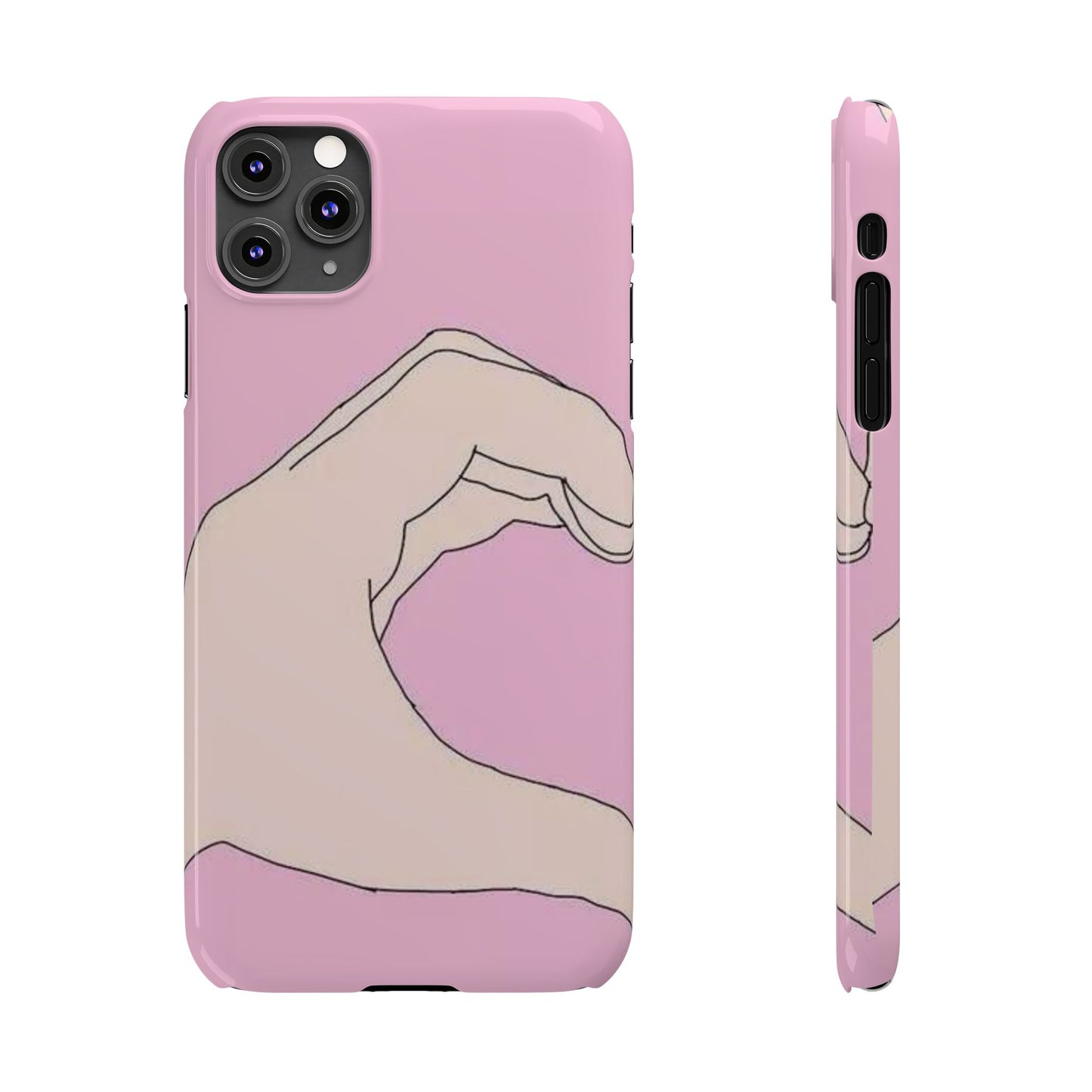 Cute Hand Heart Slim Phone Case - Stylish and Unique Phone Accessory