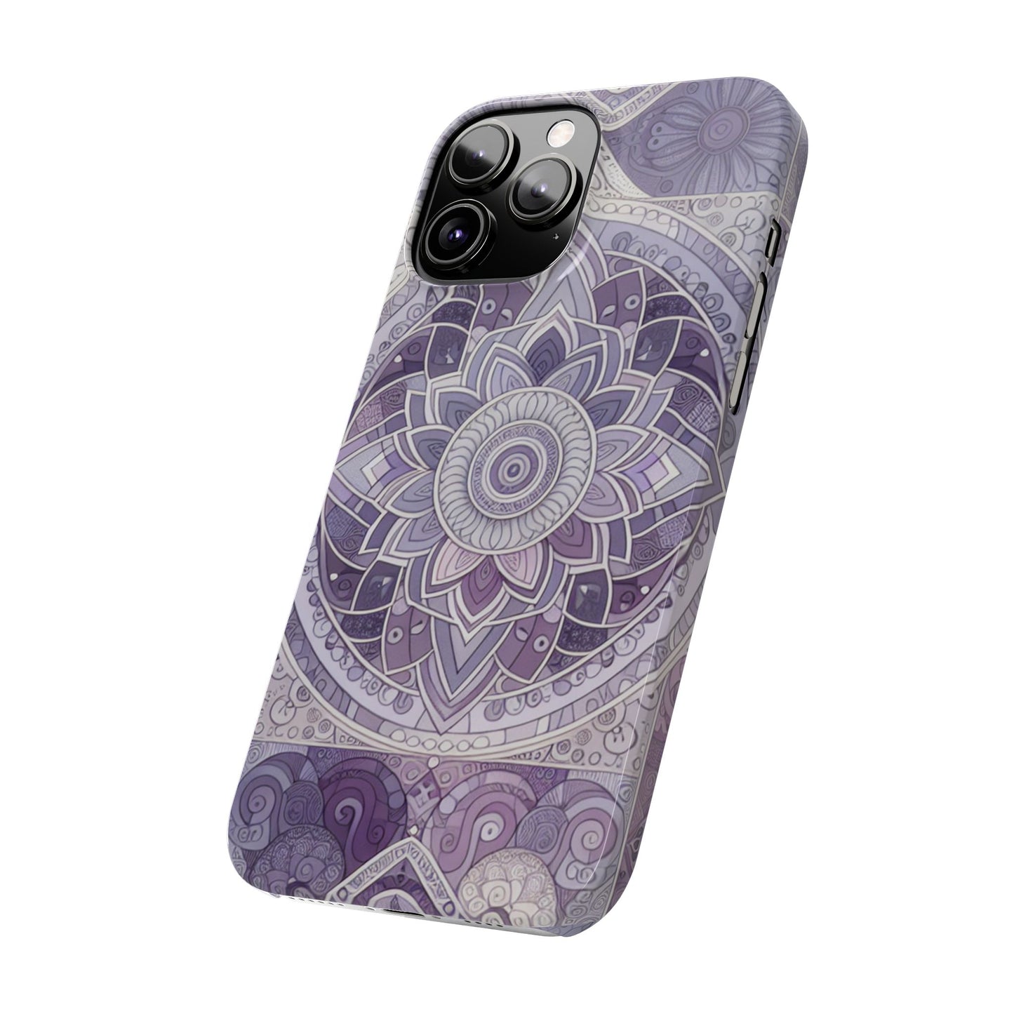 Elegant Mandala Slim Phone Case – Purple Harmony Design