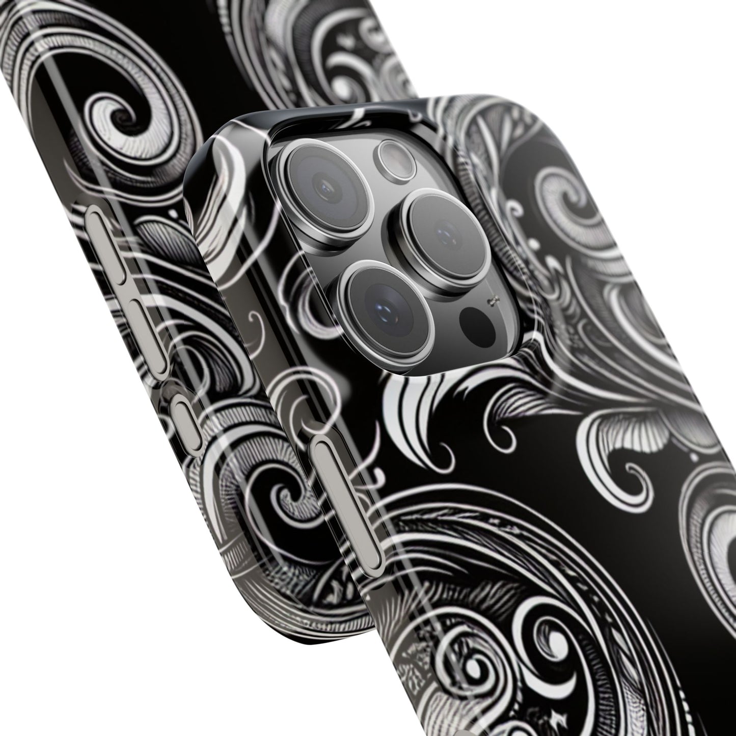 Elegant Black Swirl Slim Phone Case - Artistic Design for All Occasions