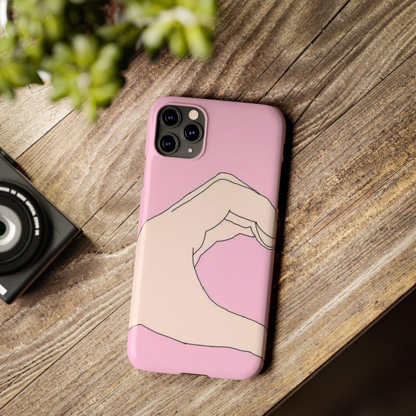 Cute Hand Heart Slim Phone Case - Stylish and Unique Phone Accessory