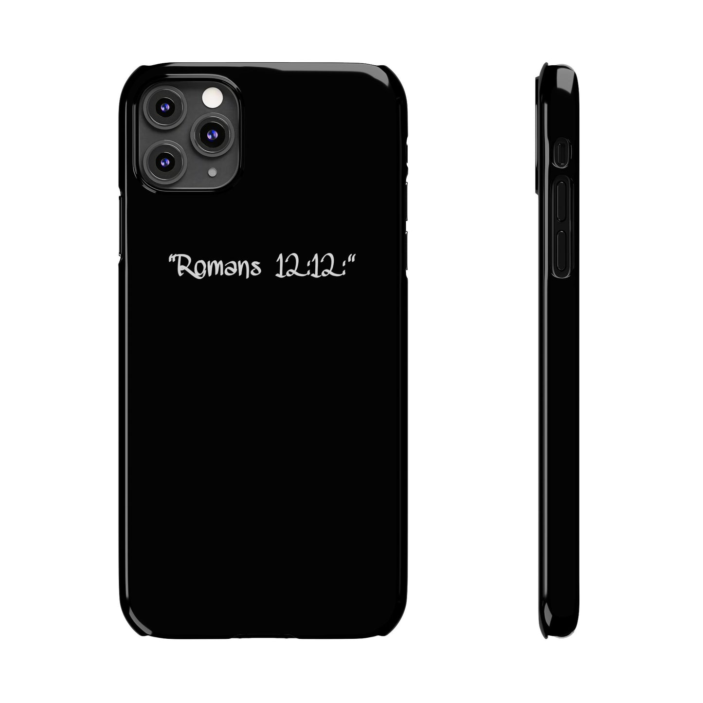 Bible verse "Romans 12:12" iPhone Case