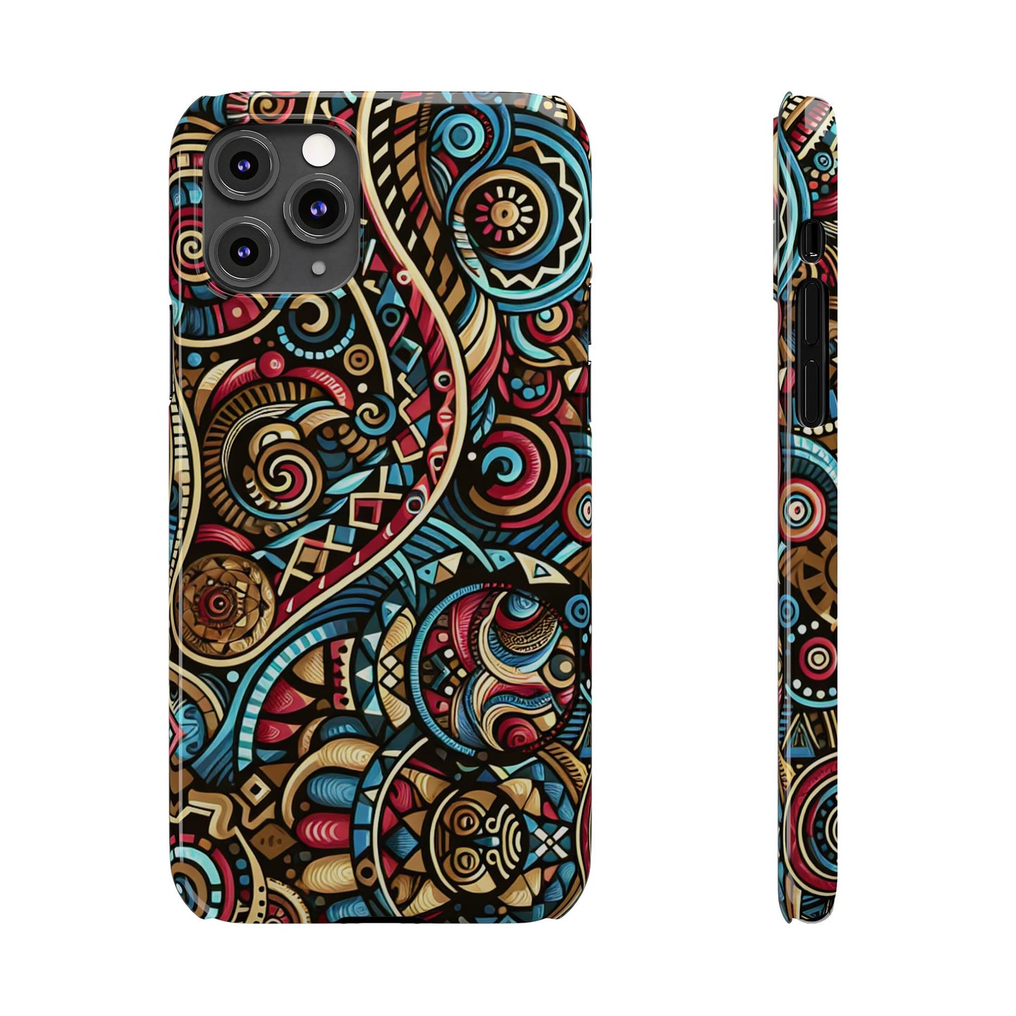 Vibrant Bohemian Slim Phone Case - Artistic Swirl Design