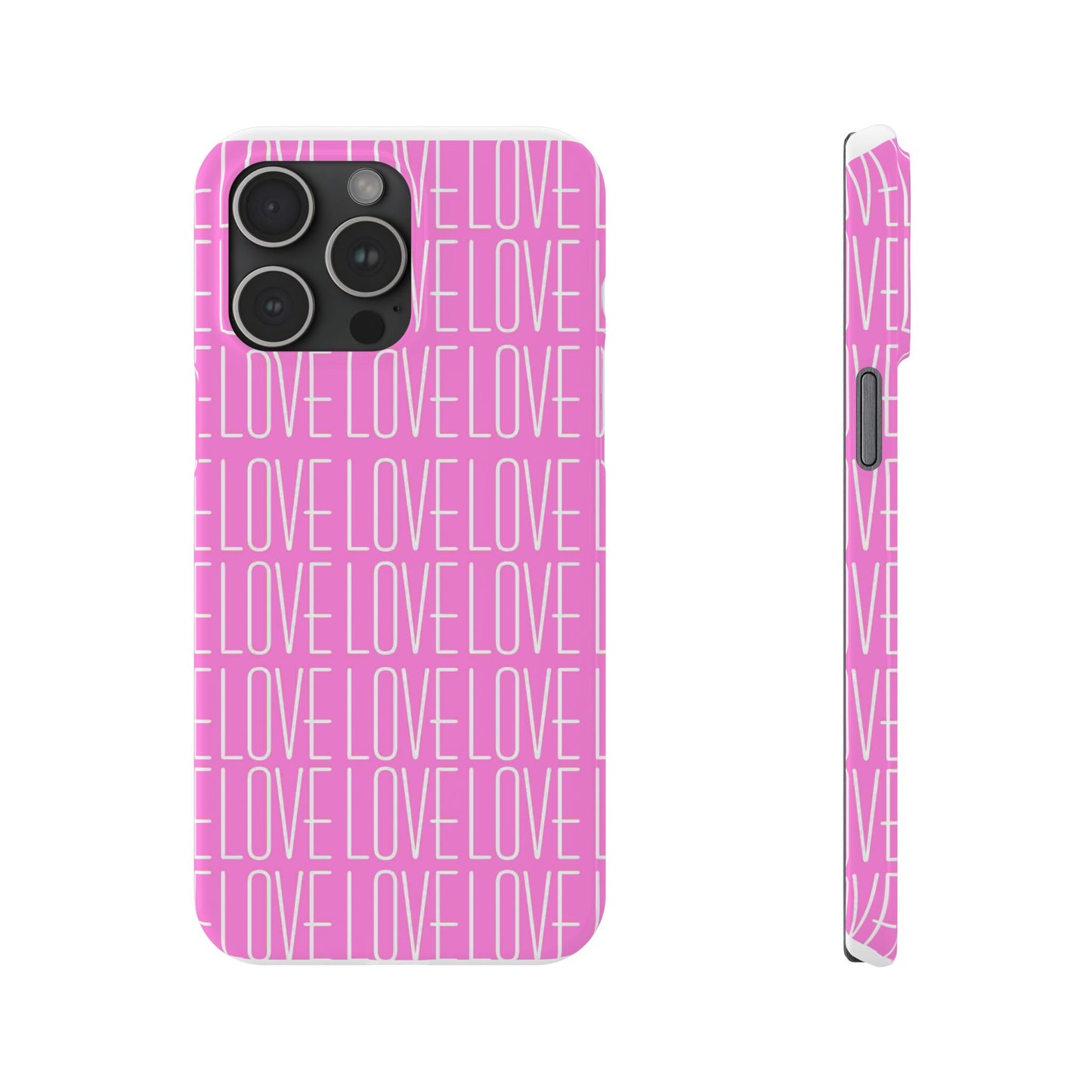 Pink Love Slim Phone Case - Perfect Gift for Valentine's Day, Anniversaries, and Loving Moments