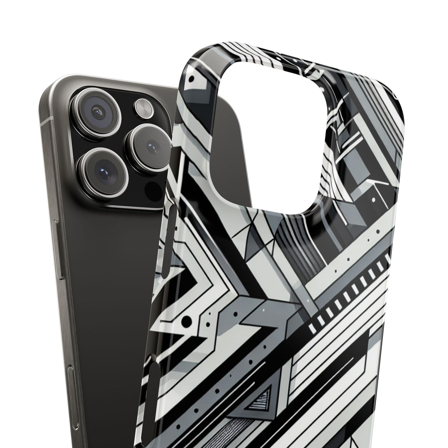 Modern Geometric Slim Phone Case - Stylish Abstract Design