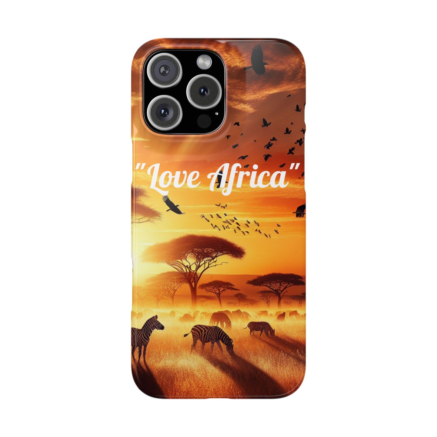 Slim Phone Case - "Love Africa" Sunset Design - Perfect Gift for Nature Lovers