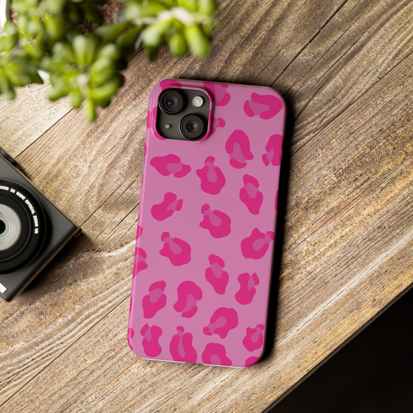 Pink Leopard Print Slim Phone Case - Stylish & Trendy Protection