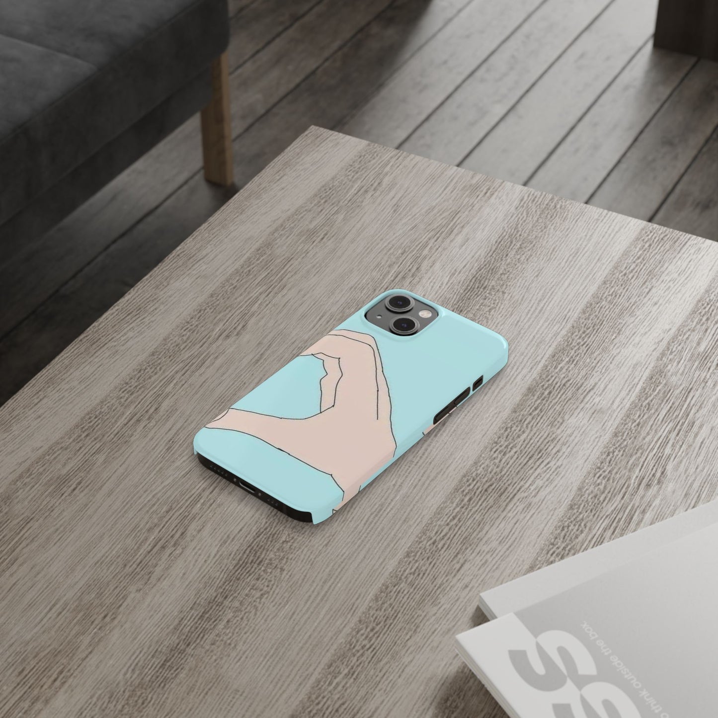 Artistic Heart Gesture Slim Phone Case - Perfect Gift for Loved Ones