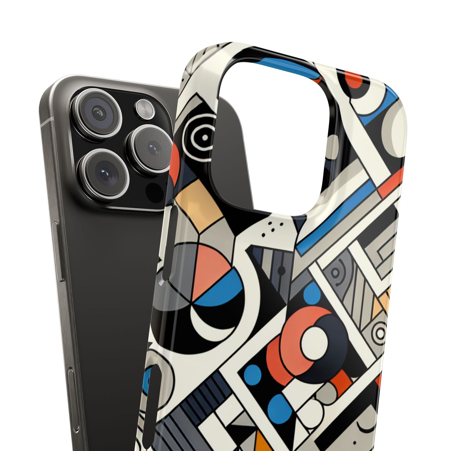 Modern Abstract Slim Phone Case - Colorful Geometric Design