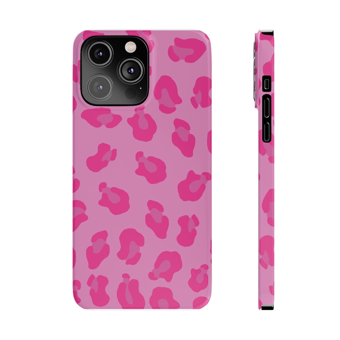 Pink Leopard Print Slim Phone Case - Stylish & Trendy Protection