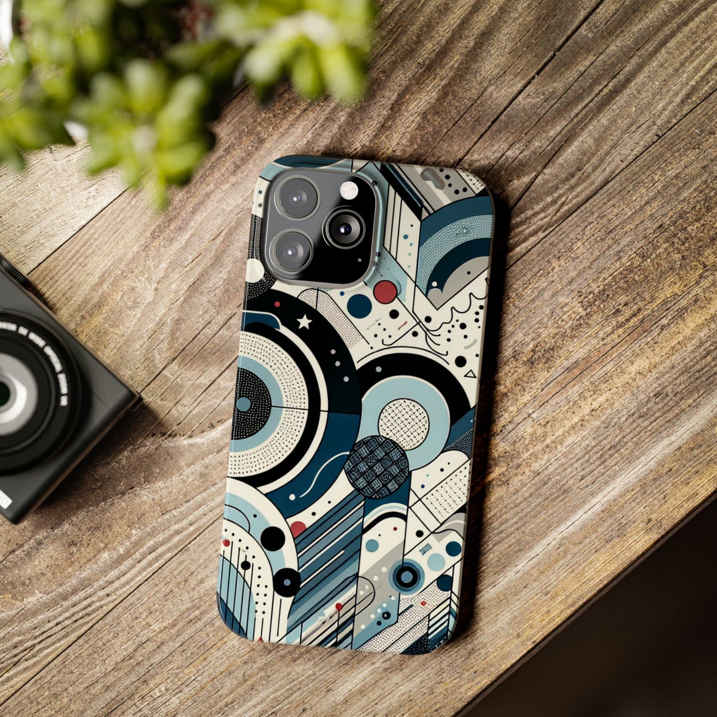 Stylish Geometric Slim Phone Case - Modern Abstract Design