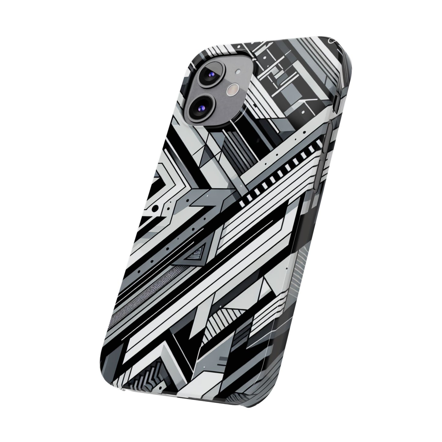 Modern Geometric Slim Phone Case - Stylish Abstract Design