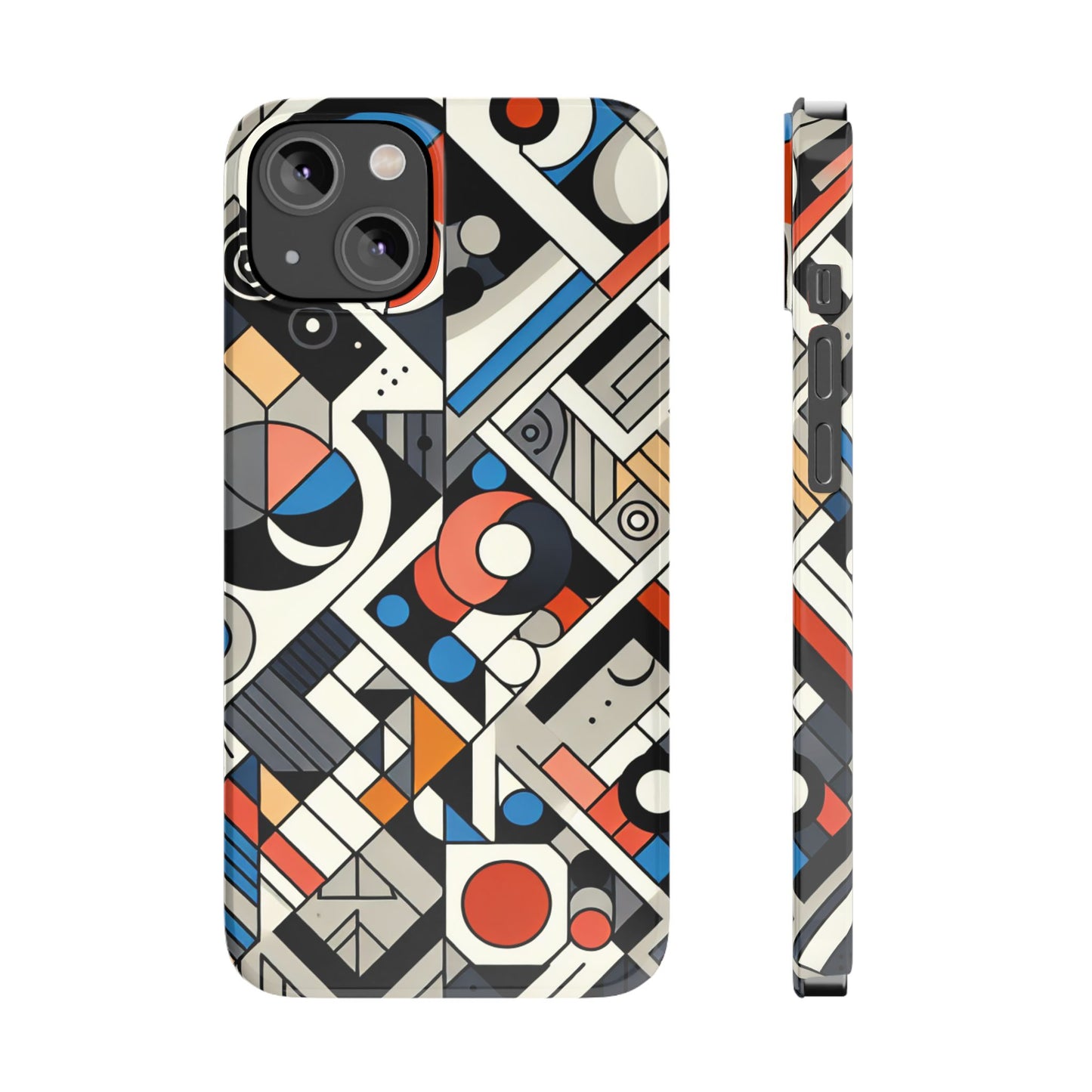 Modern Abstract Slim Phone Case - Colorful Geometric Design