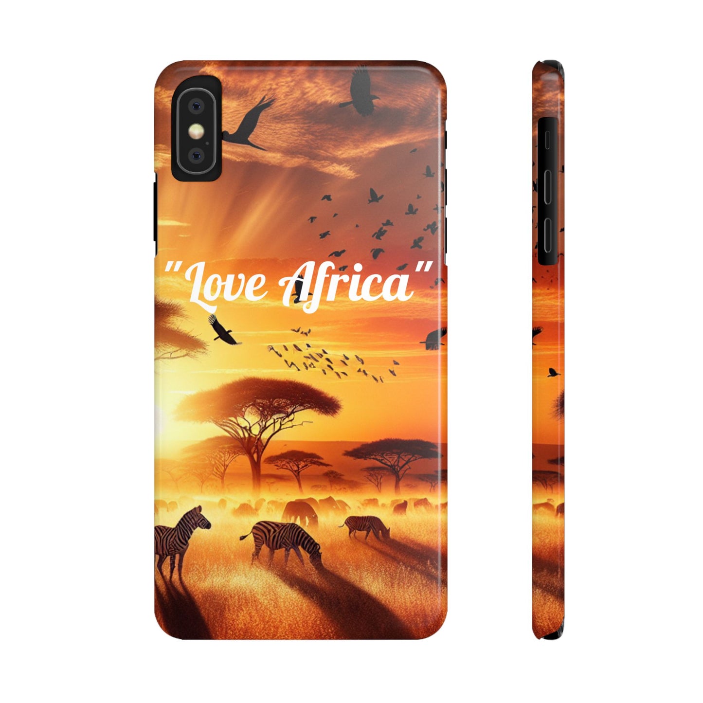 Slim Phone Case - "Love Africa" Sunset Design - Perfect Gift for Nature Lovers