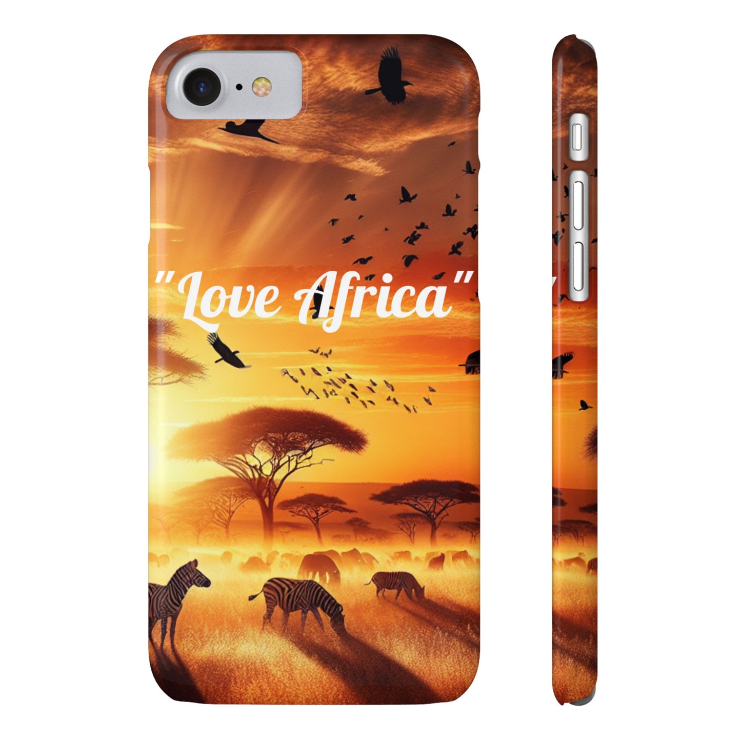 Slim Phone Case - "Love Africa" Sunset Design - Perfect Gift for Nature Lovers