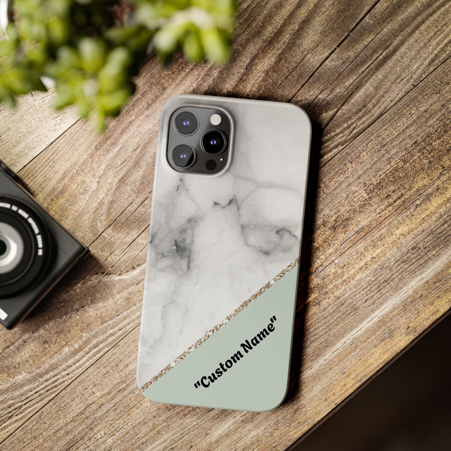 Custom Marble Slim Phone Case - Personalized Design for Trendy Protection