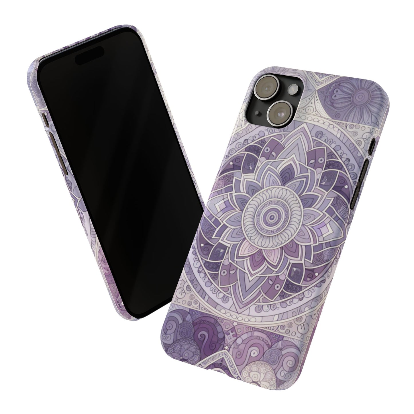 Elegant Mandala Slim Phone Case – Purple Harmony Design