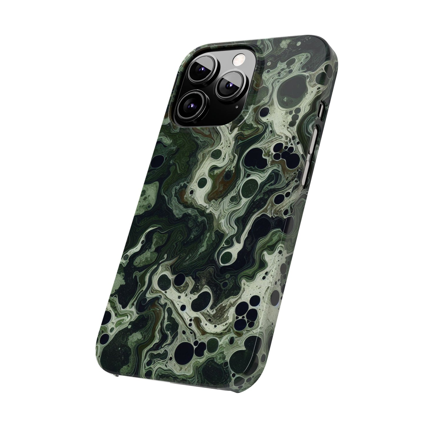 Marbled Green Slim Phone Case - Stylish Protection for Nature Lovers