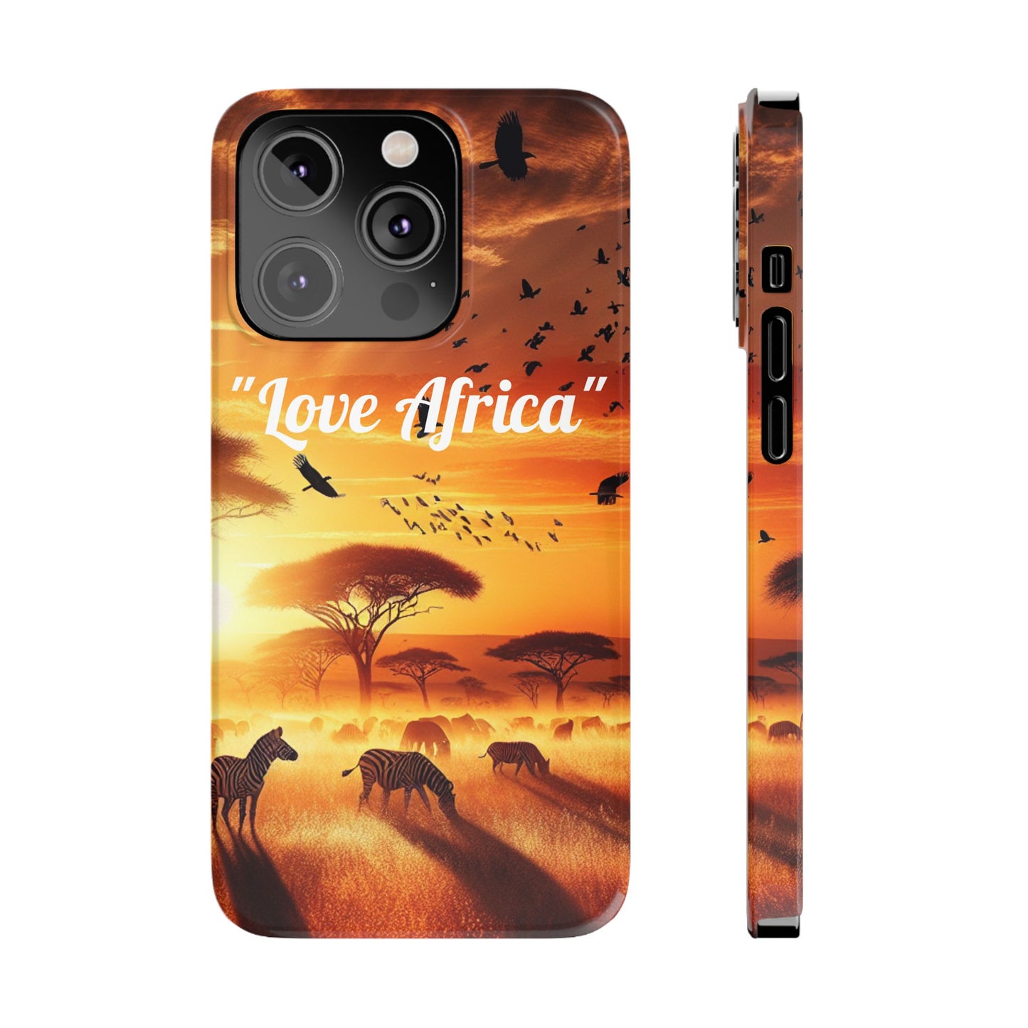 Slim Phone Case - "Love Africa" Sunset Design - Perfect Gift for Nature Lovers