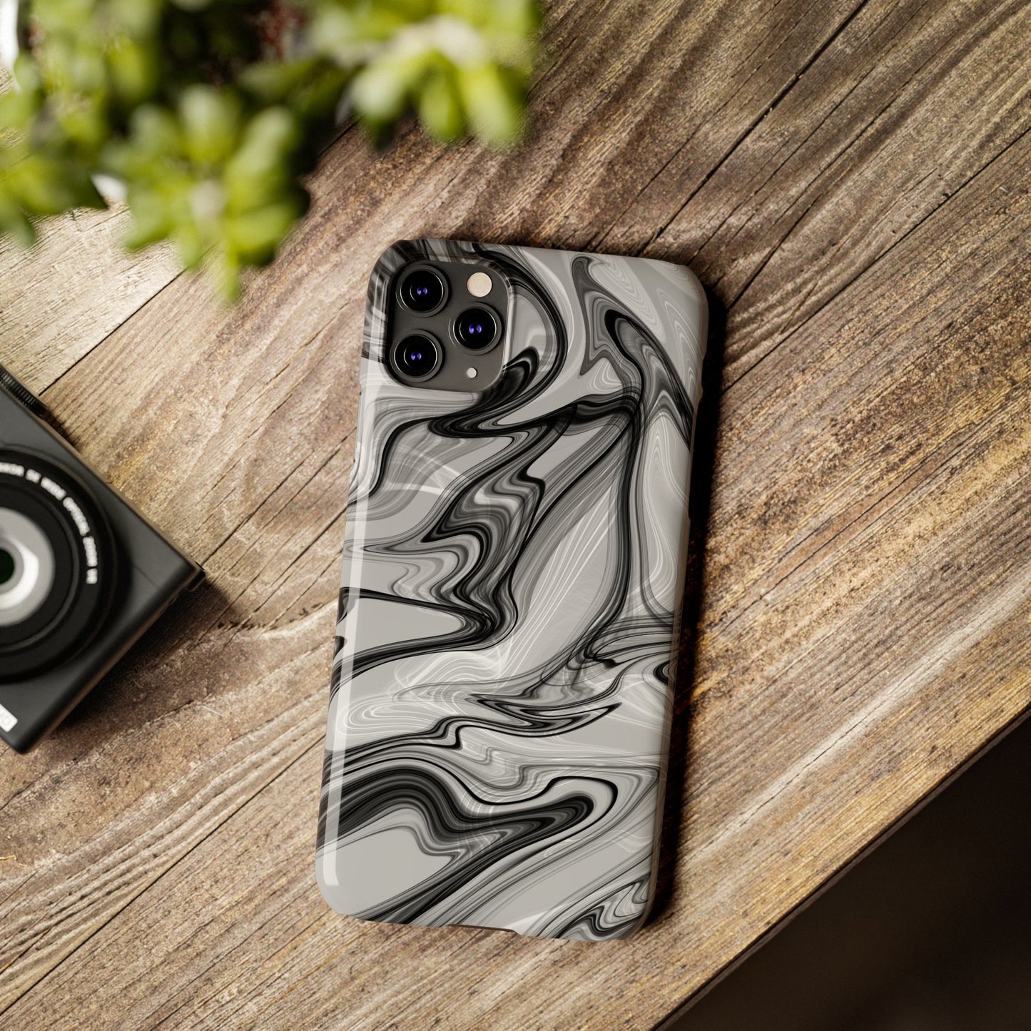 Stylish Black and Gray Abstract Slim Phone Case