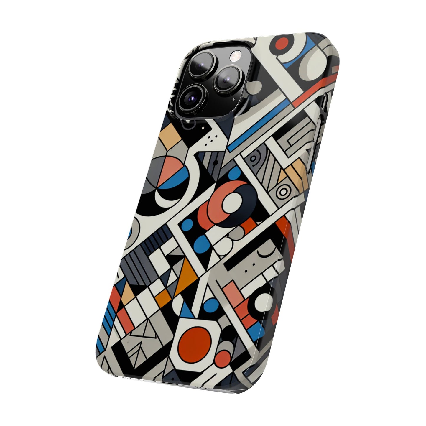 Modern Abstract Slim Phone Case - Colorful Geometric Design