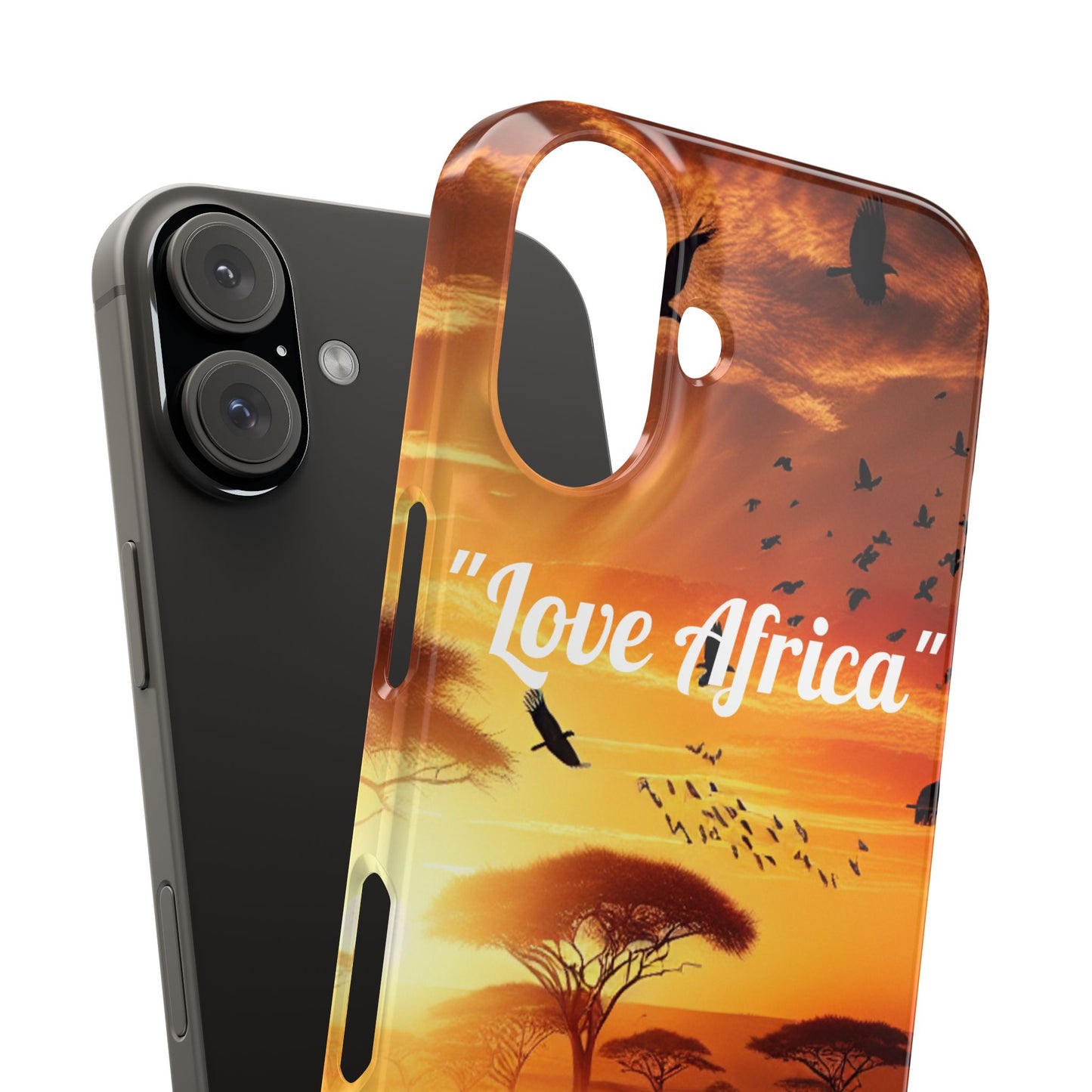 Slim Phone Case - "Love Africa" Sunset Design - Perfect Gift for Nature Lovers