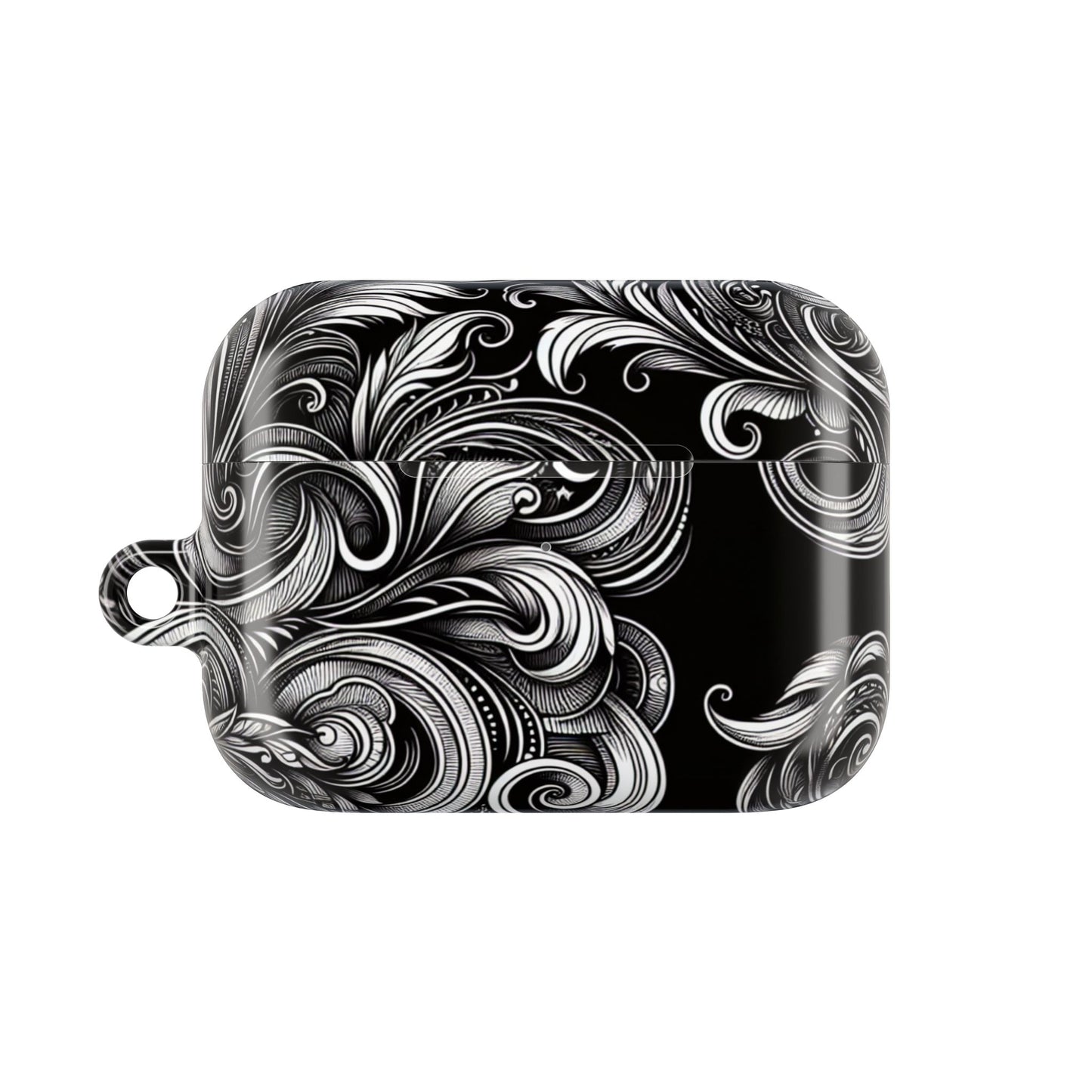 Artistic Black AirPod Case – Stylish Protection with Swirling Pattern