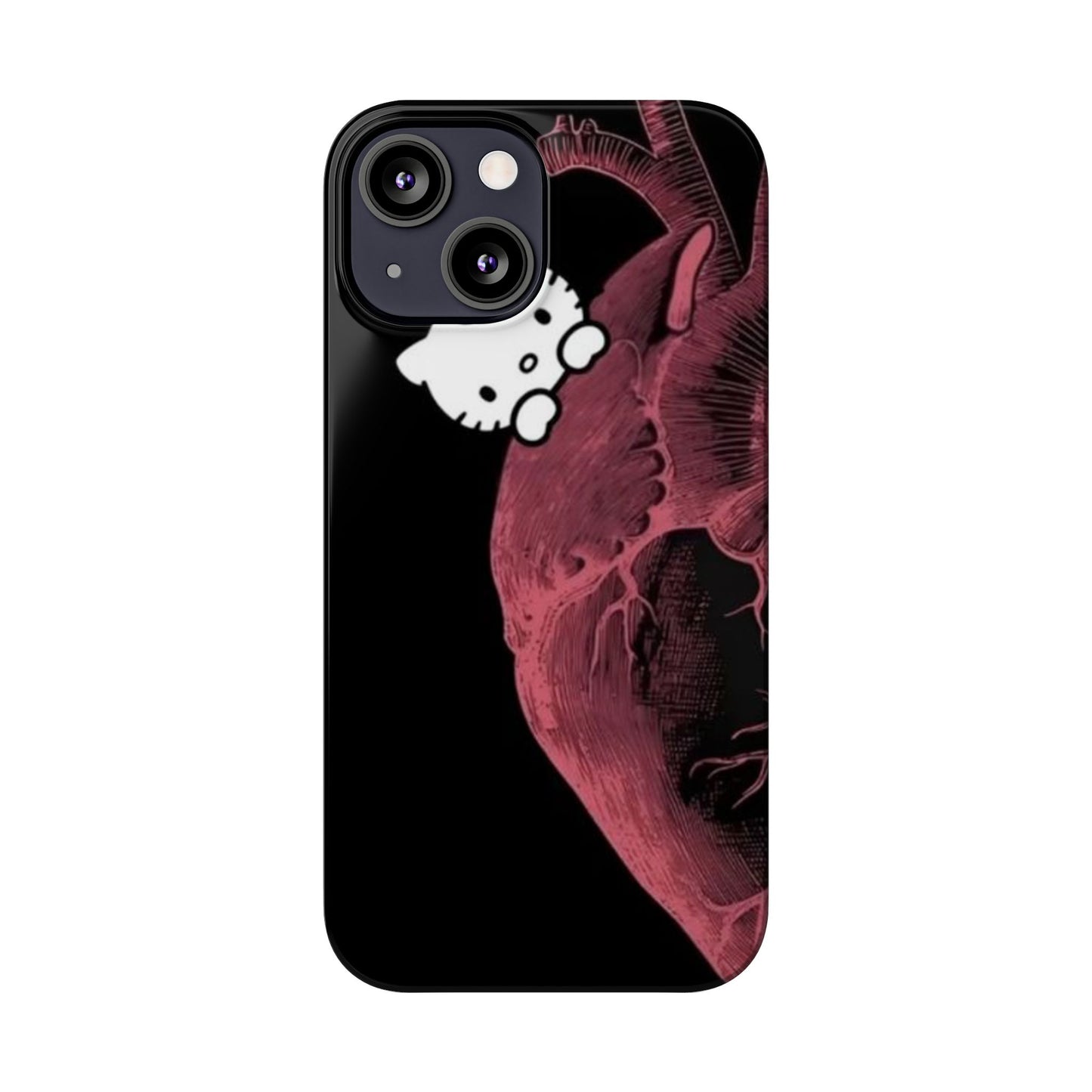 Cute Heartbeat Hello Kitty Slim Phone Case - Stylish Phone Cover for Cat Lovers