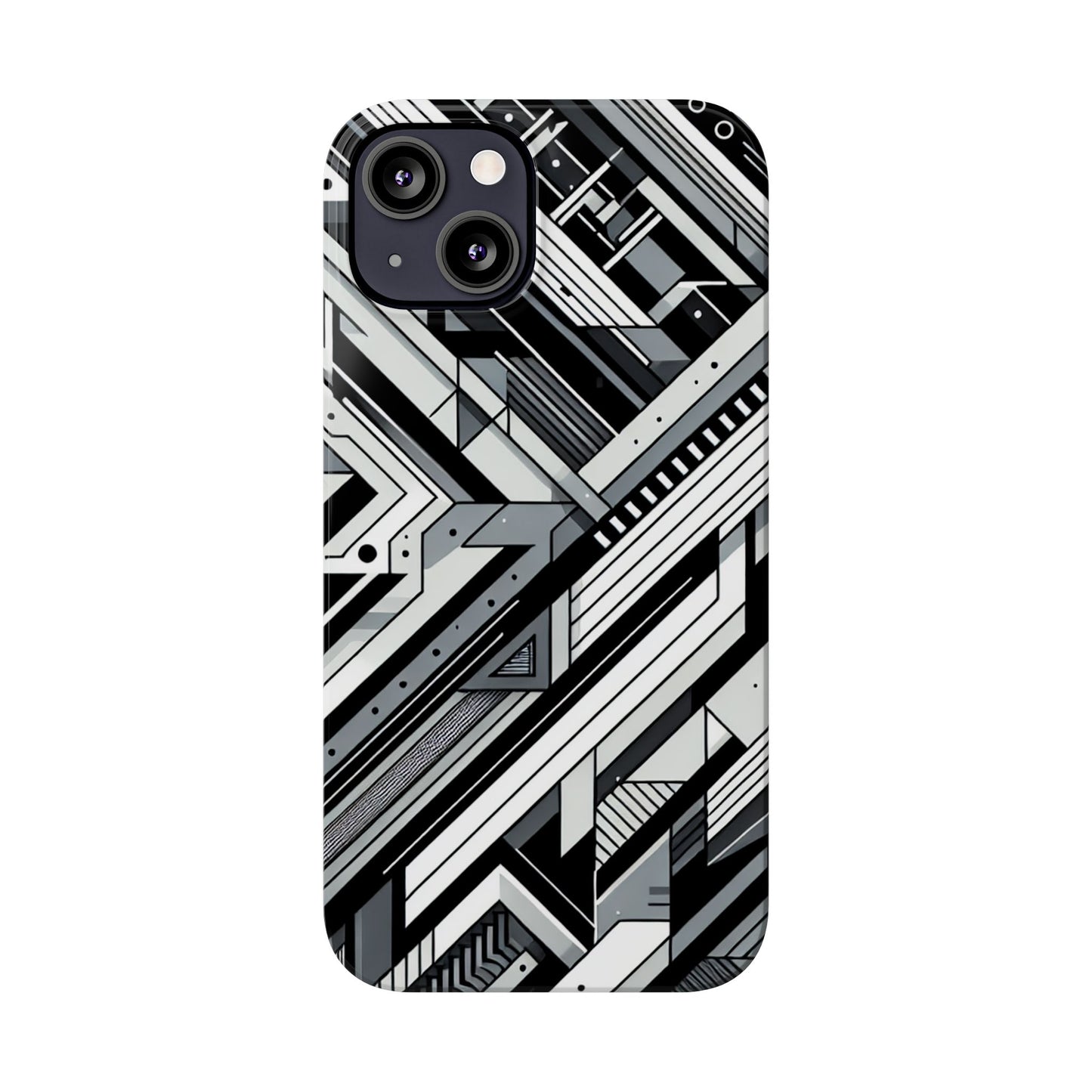 Modern Geometric Slim Phone Case - Stylish Abstract Design