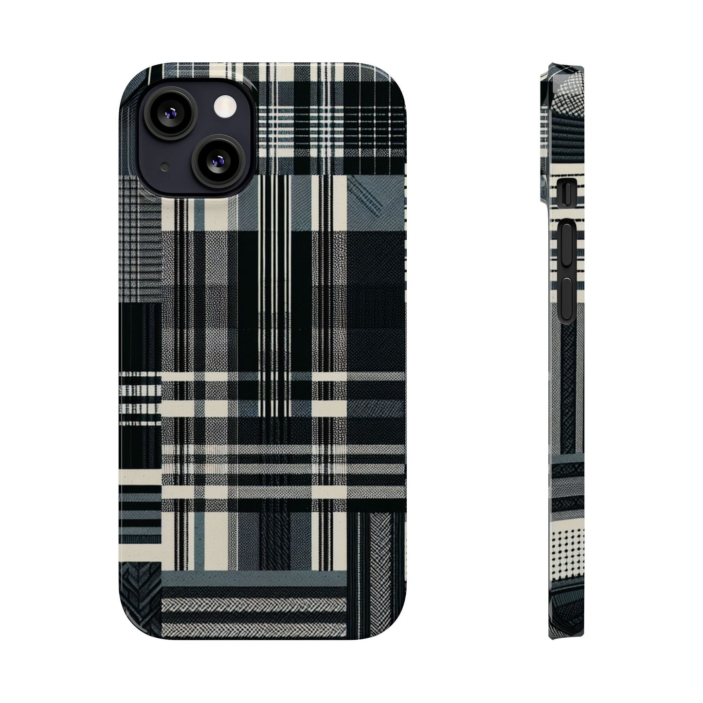 Chic Black and White Slim Phone Case - Stylish Protection for Your Device