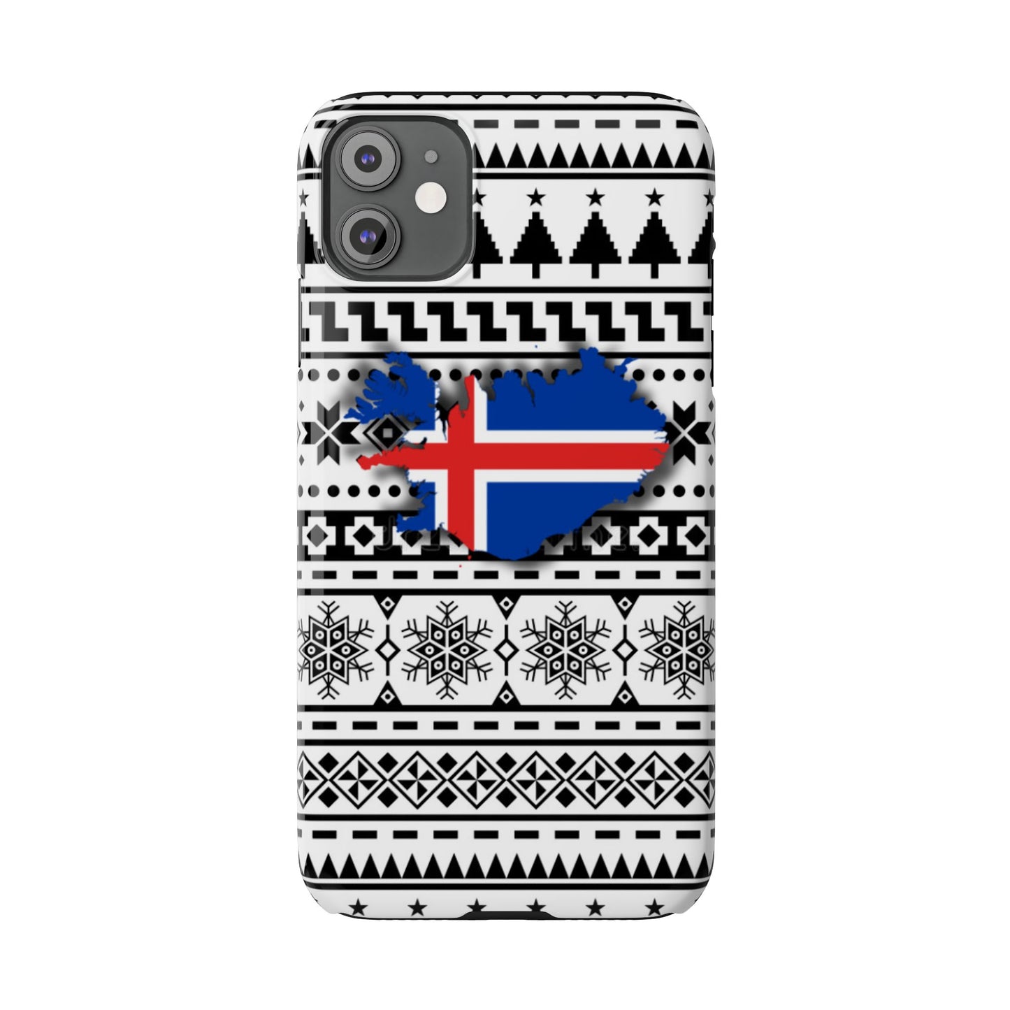 Icelandic Knit Pattern Slim Phone Case | Holiday Gift for Travelers