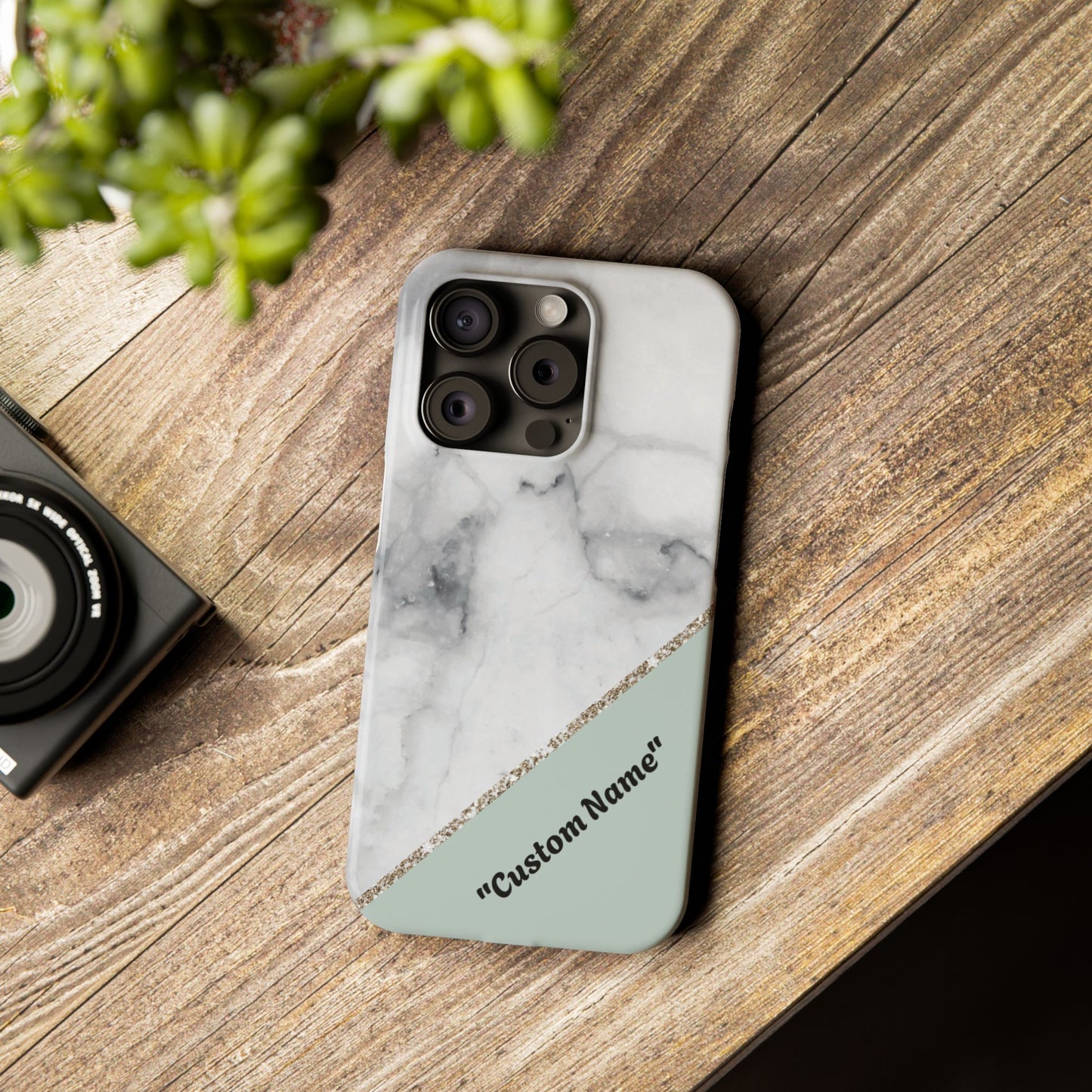 Custom Marble Slim Phone Case - Personalized Design for Trendy Protection