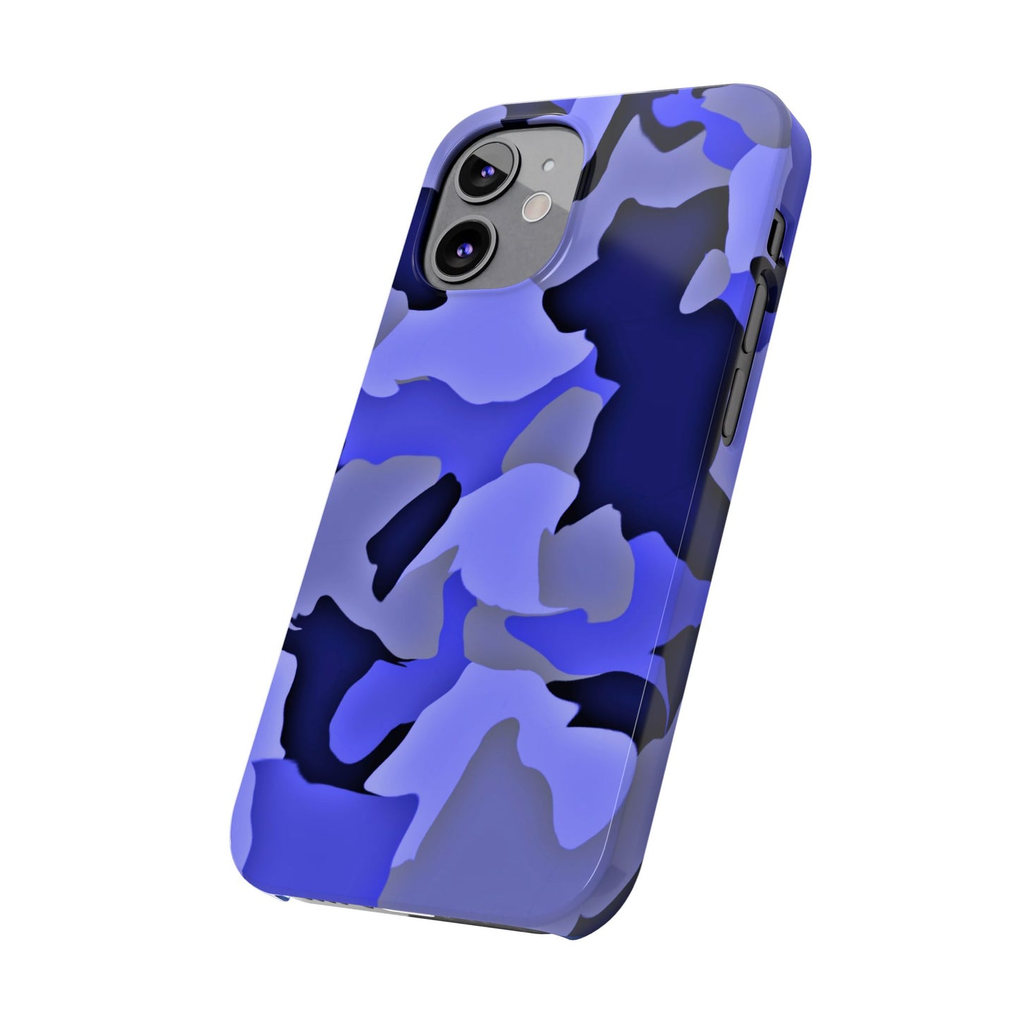 Stylish Slim Phone Case - Blue Abstract Camo Design for Trendsetters