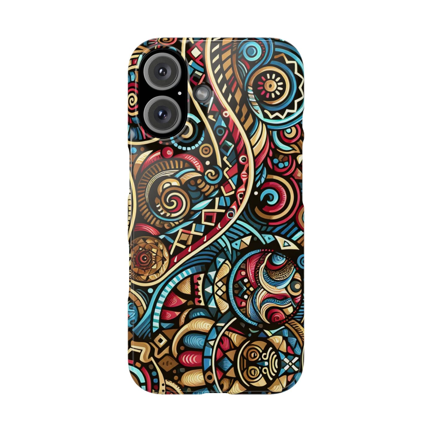 Vibrant Bohemian Slim Phone Case - Artistic Swirl Design