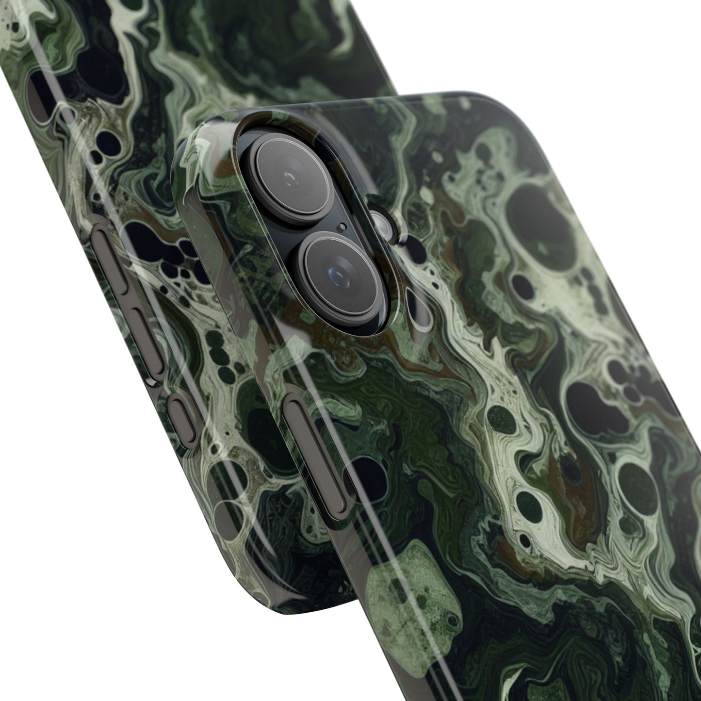 Marbled Green Slim Phone Case - Stylish Protection for Nature Lovers