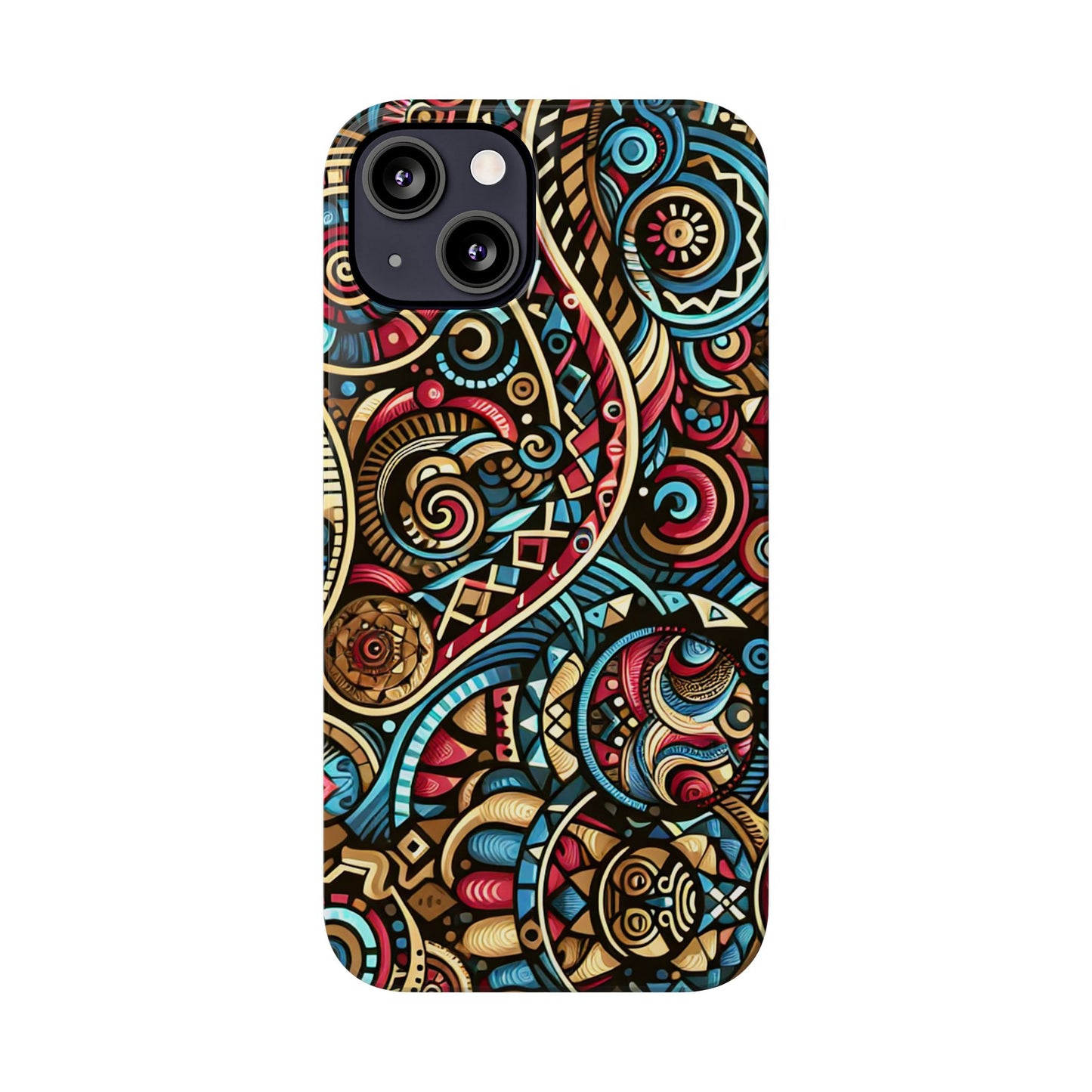 Vibrant Bohemian Slim Phone Case - Artistic Swirl Design