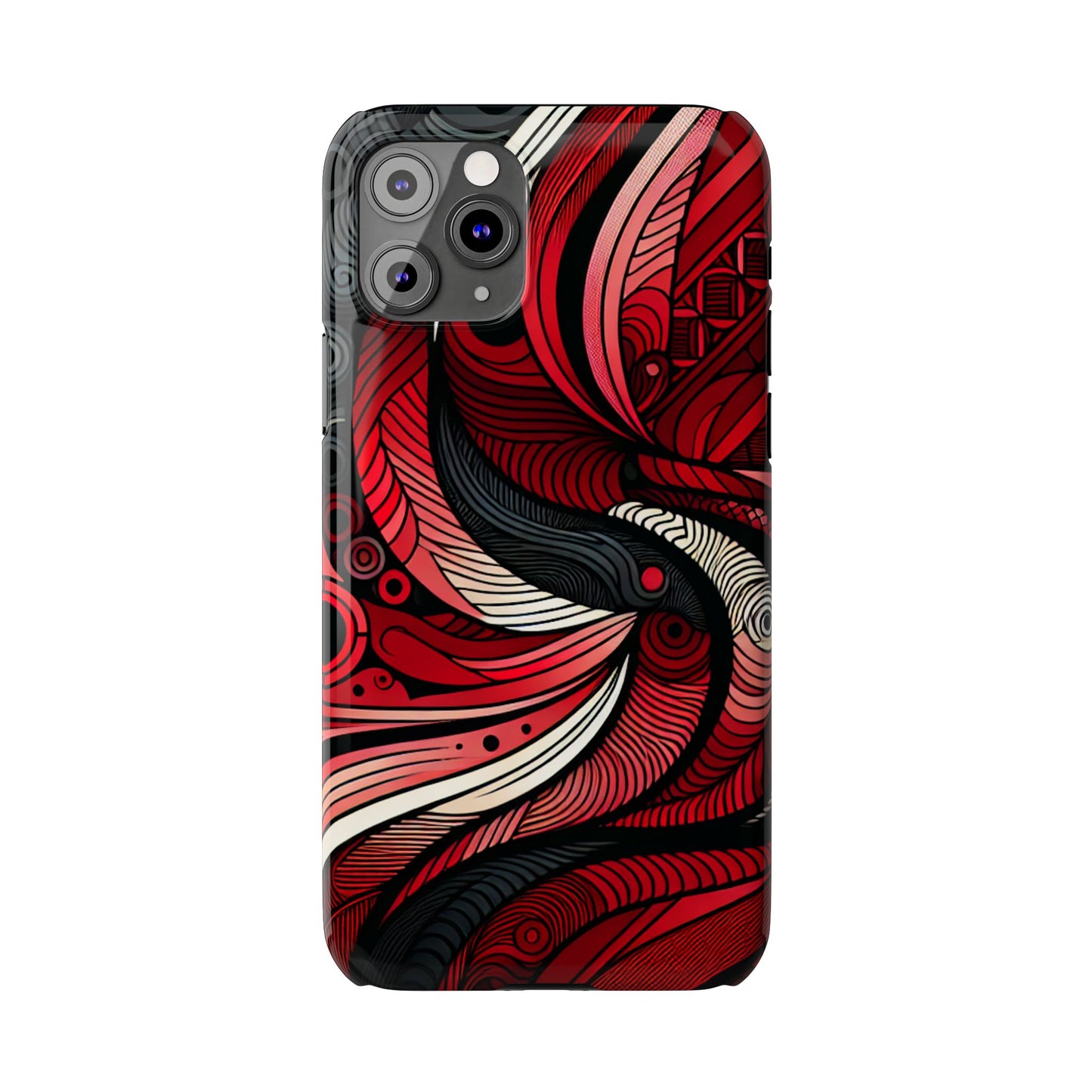 Artistic Red Swirl Slim Phone Case - Trendy Design for Stylish Protection