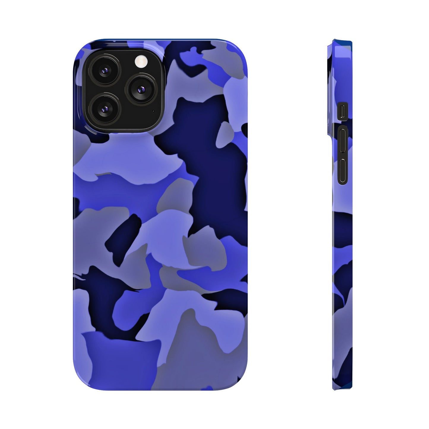 Stylish Slim Phone Case - Blue Abstract Camo Design for Trendsetters