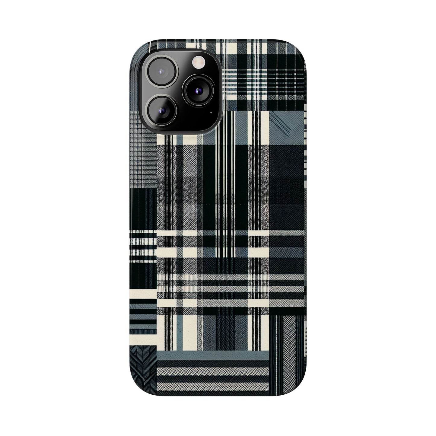 Chic Black and White Slim Phone Case - Stylish Protection for Your Device