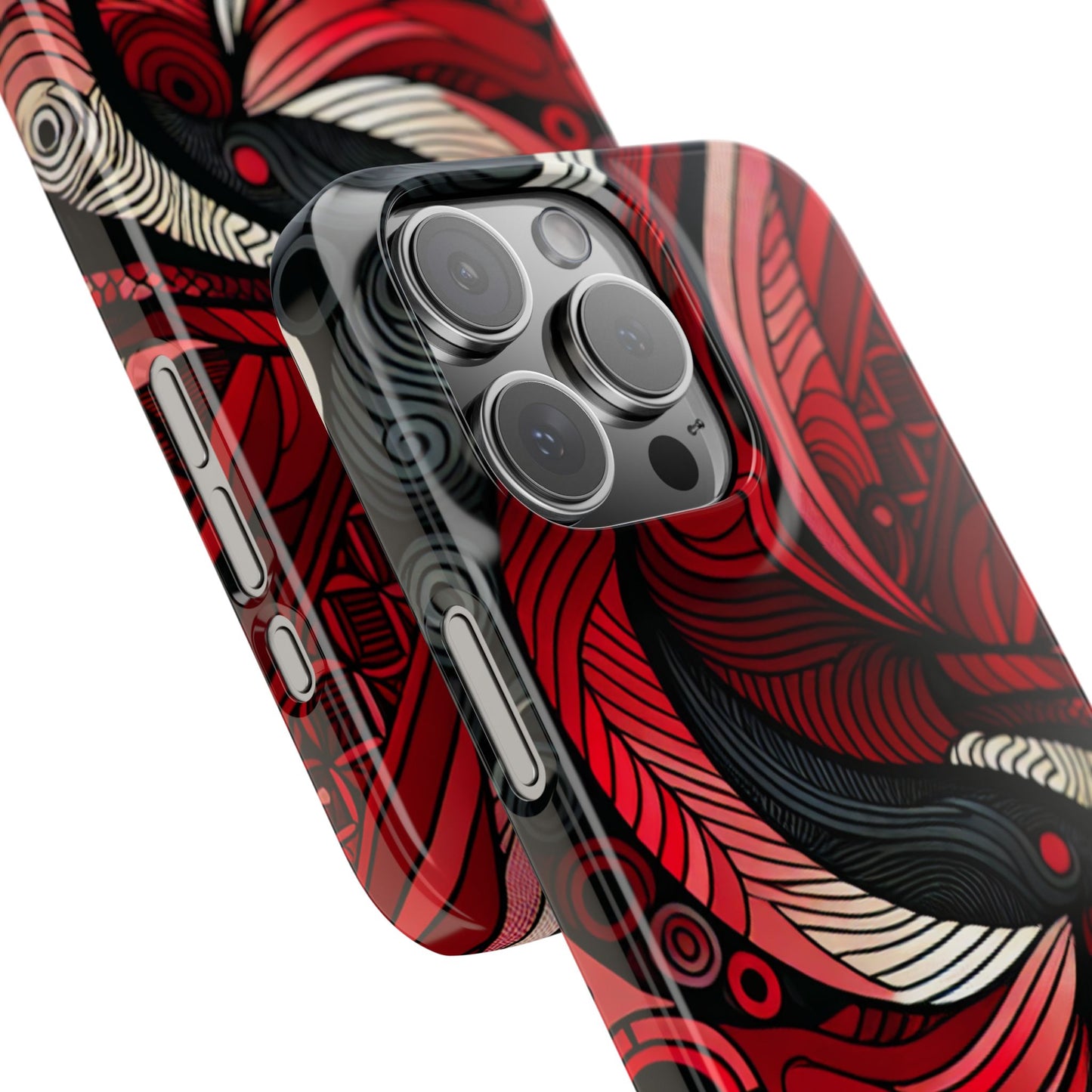 Artistic Red Swirl Slim Phone Case - Trendy Design for Stylish Protection