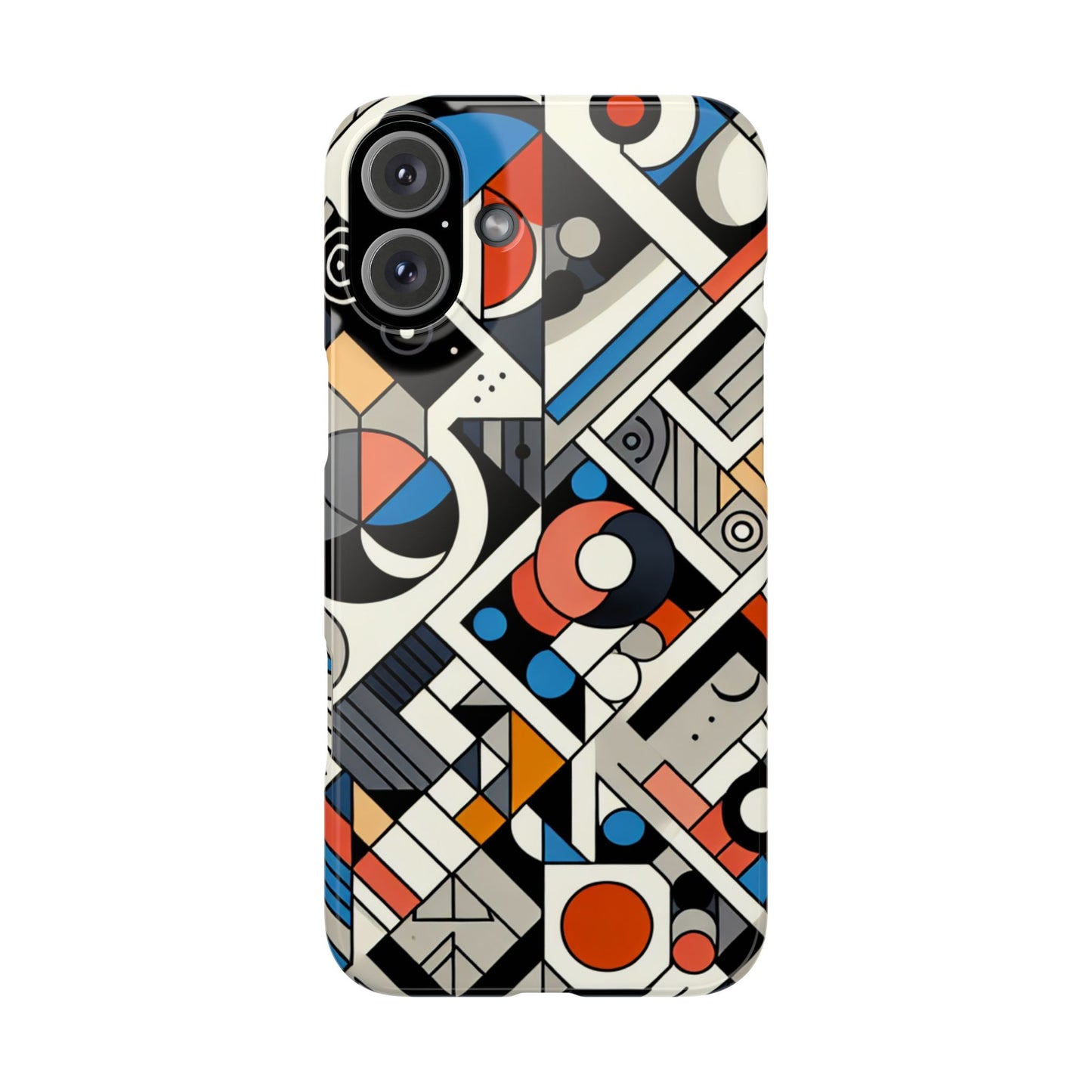 Modern Abstract Slim Phone Case - Colorful Geometric Design