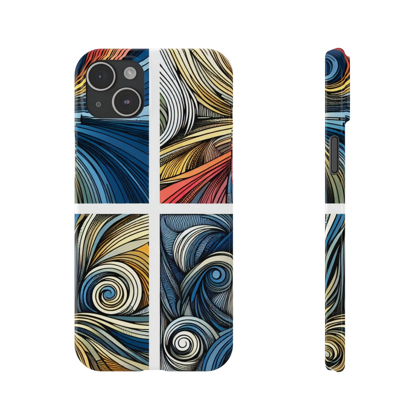 Artistic Slim Phone Cases - Colorful Swirl Design for Creative Souls