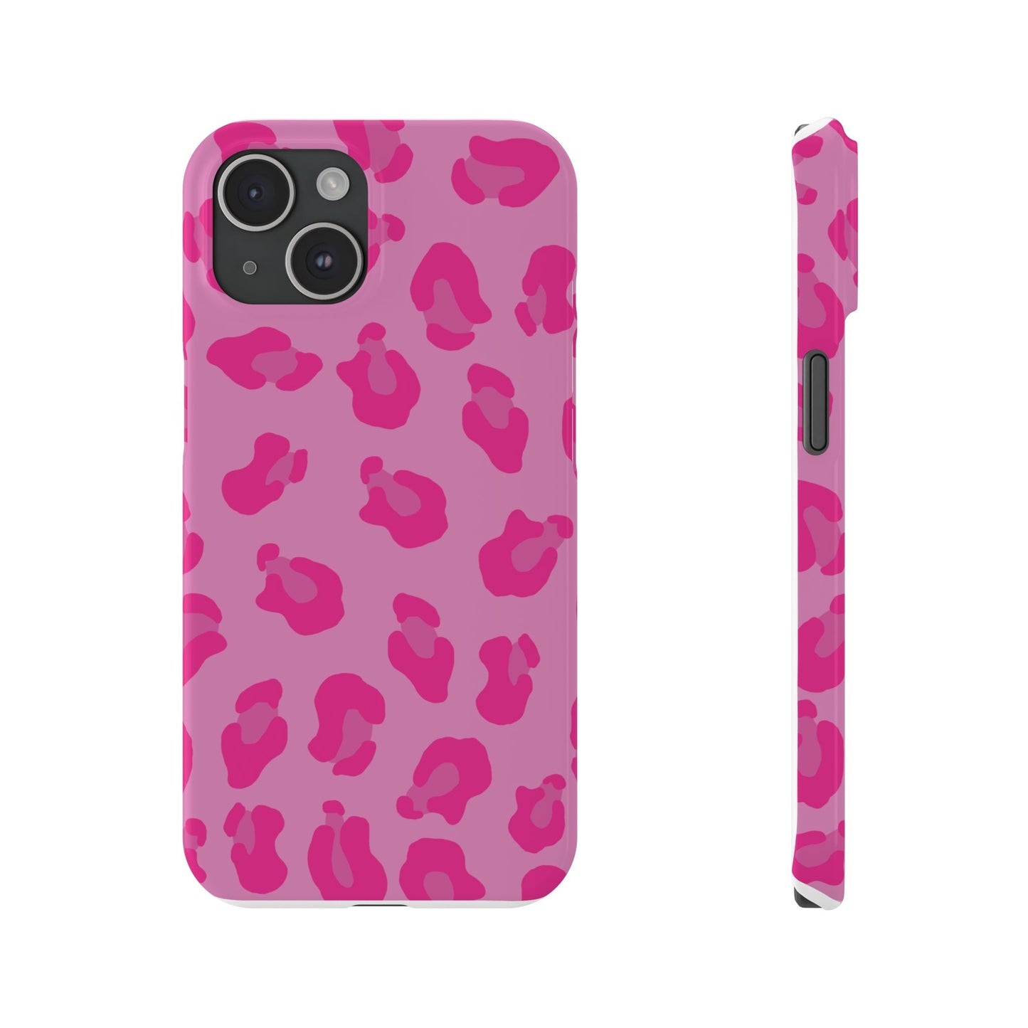 Pink Leopard Print Slim Phone Case - Stylish & Trendy Protection