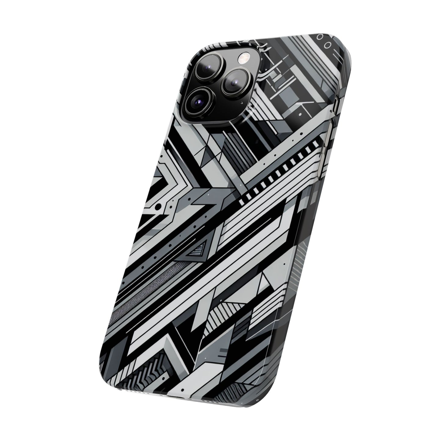 Modern Geometric Slim Phone Case - Stylish Abstract Design