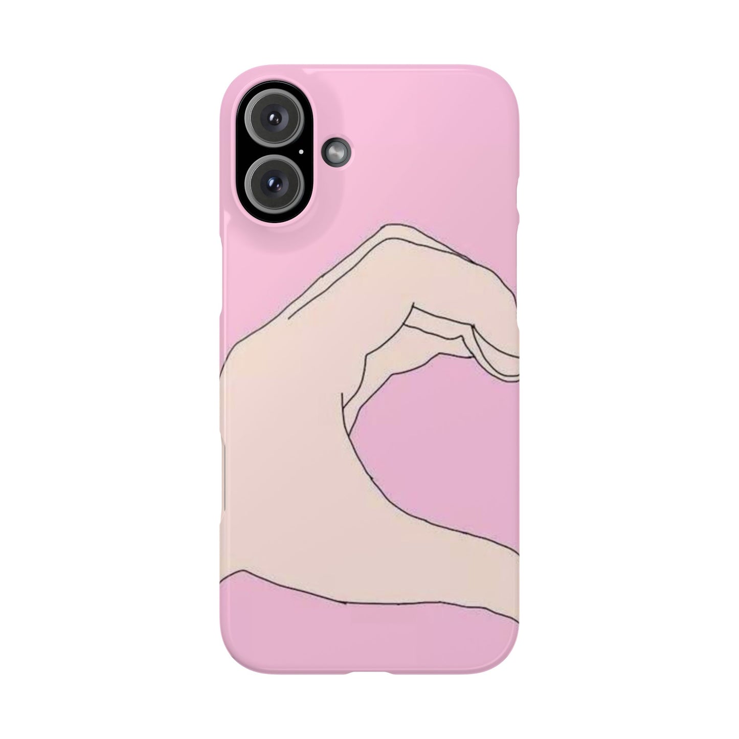 Cute Hand Heart Slim Phone Case - Stylish and Unique Phone Accessory