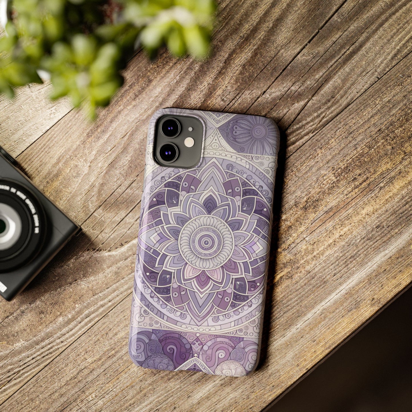 Elegant Mandala Slim Phone Case – Purple Harmony Design