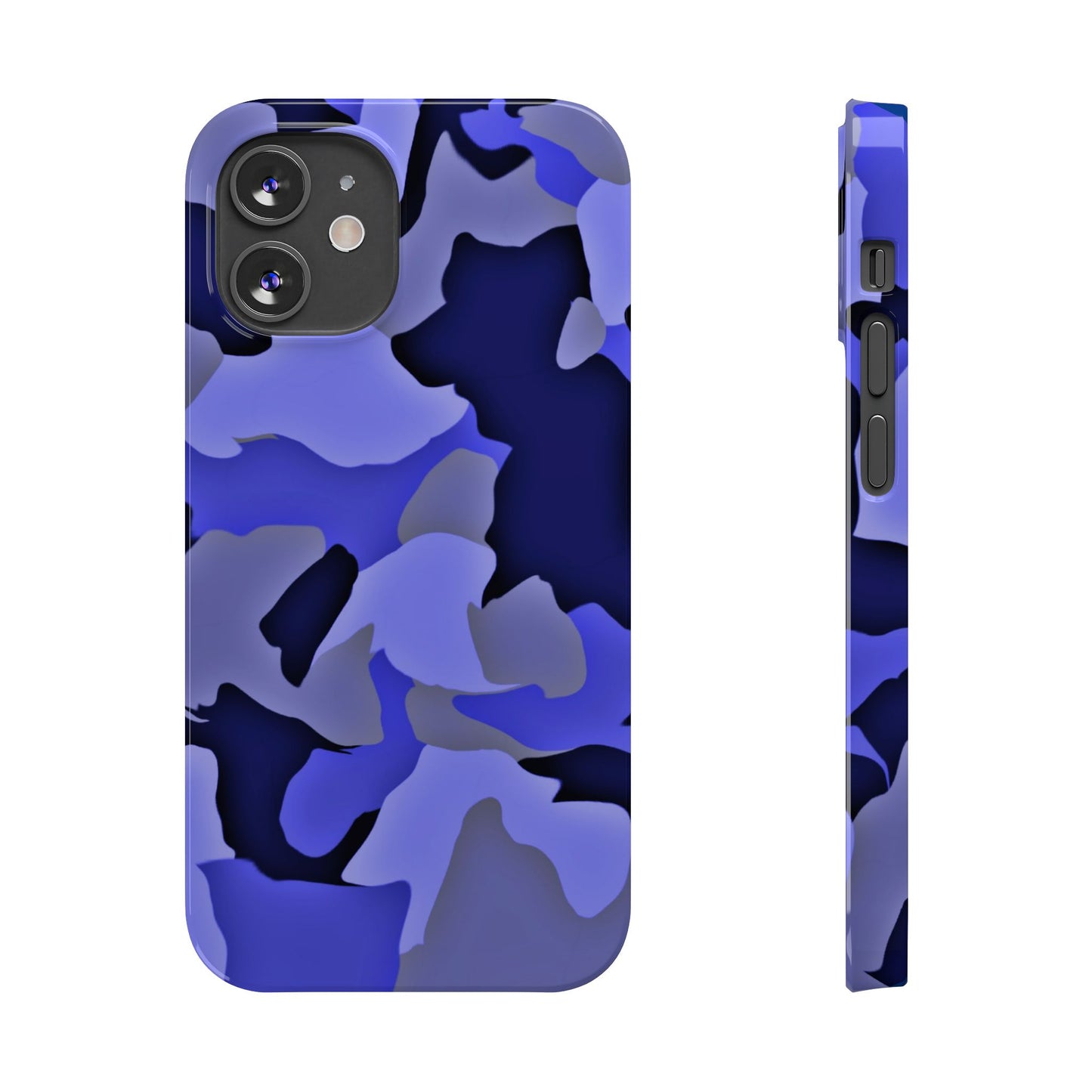 Stylish Slim Phone Case - Blue Abstract Camo Design for Trendsetters