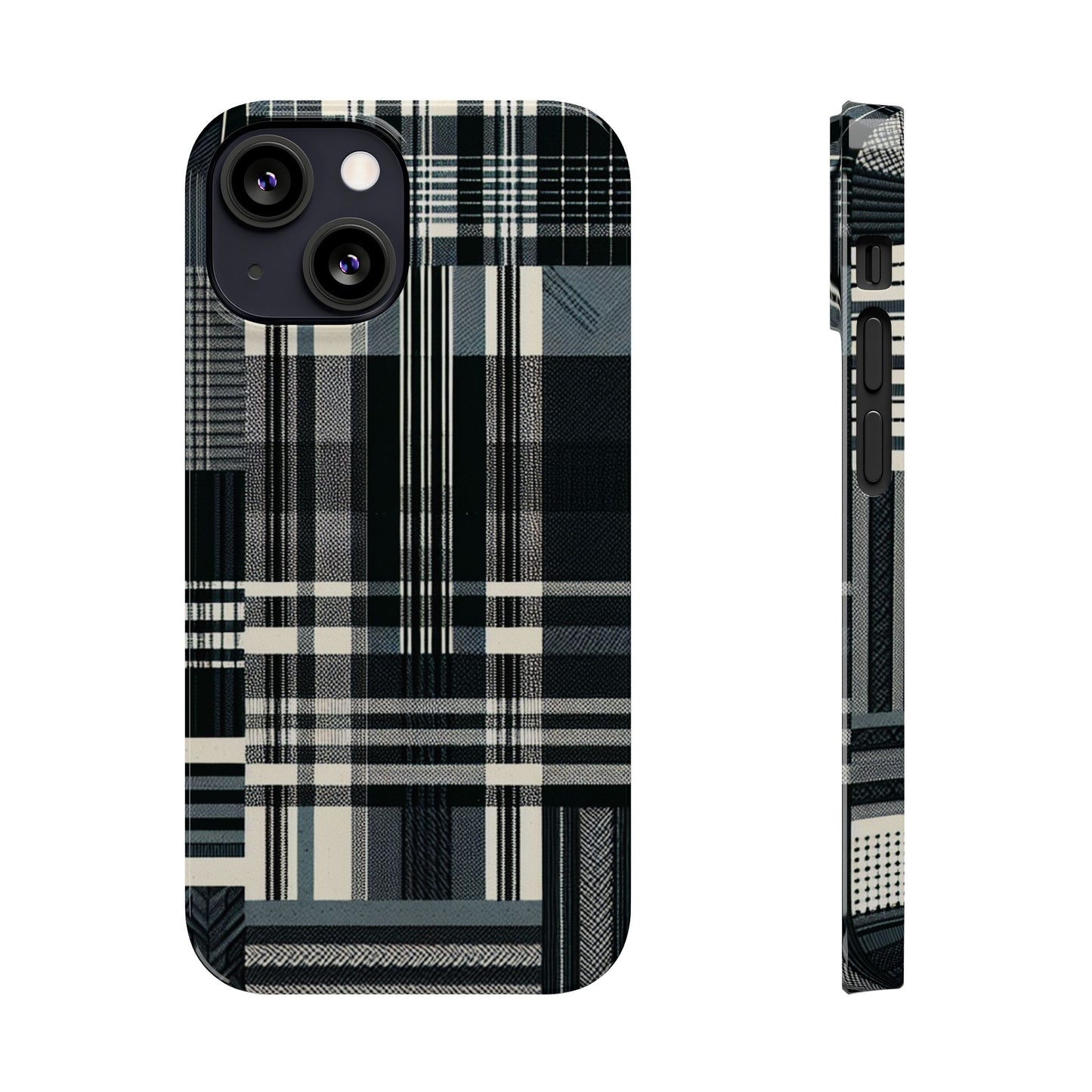 Chic Black and White Slim Phone Case - Stylish Protection for Your Device